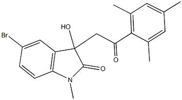 5-bromo-3-hydroxy-3-(2-mesityl-2-oxoethyl)-1-methyl-1,3-dihydro-2H-indol-2-one Struktur