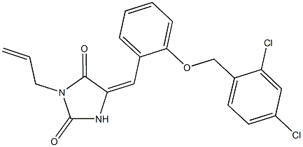 3-allyl-5-{2-[(2,4-dichlorobenzyl)oxy]benzylidene}-2,4-imidazolidinedione Struktur