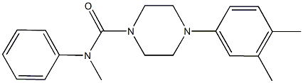 4-(3,4-dimethylphenyl)-N-methyl-N-phenyl-1-piperazinecarboxamide Struktur