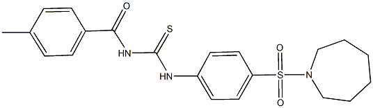 N-[4-(1-azepanylsulfonyl)phenyl]-N'-(4-methylbenzoyl)thiourea Struktur