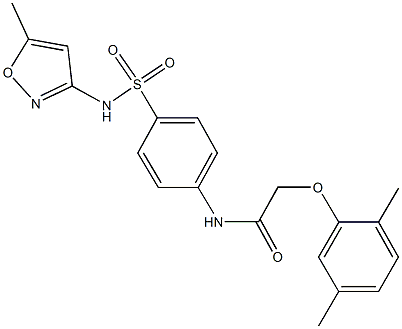 2-(2,5-dimethylphenoxy)-N-(4-{[(5-methylisoxazol-3-yl)amino]sulfonyl}phenyl)acetamide Struktur