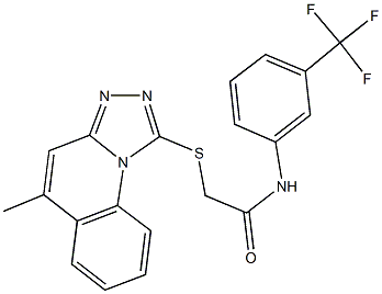 2-[(5-methyl[1,2,4]triazolo[4,3-a]quinolin-1-yl)sulfanyl]-N-[3-(trifluoromethyl)phenyl]acetamide Struktur