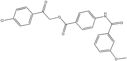 2-(4-chlorophenyl)-2-oxoethyl 4-[(3-methoxybenzoyl)amino]benzoate Struktur