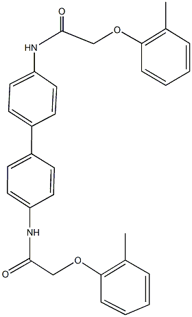 2-(2-methylphenoxy)-N-(4'-{[(2-methylphenoxy)acetyl]amino}[1,1'-biphenyl]-4-yl)acetamide Struktur