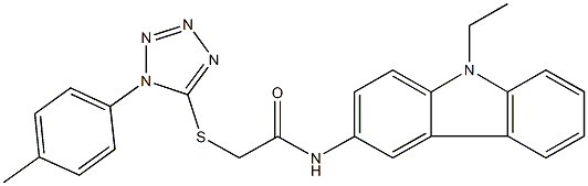 N-(9-ethyl-9H-carbazol-3-yl)-2-{[1-(4-methylphenyl)-1H-tetraazol-5-yl]sulfanyl}acetamide Struktur