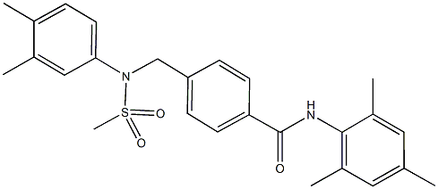 4-{[3,4-dimethyl(methylsulfonyl)anilino]methyl}-N-mesitylbenzamide Struktur