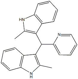 2-methyl-3-[(2-methyl-1H-indol-3-yl)(2-pyridinyl)methyl]-1H-indole Struktur