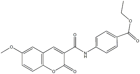 ethyl 4-{[(6-methoxy-2-oxo-2H-chromen-3-yl)carbonyl]amino}benzoate Struktur