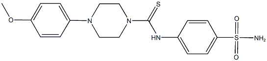 N-[4-(aminosulfonyl)phenyl]-4-(4-methoxyphenyl)-1-piperazinecarbothioamide Struktur