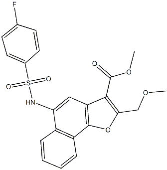 methyl 5-{[(4-fluorophenyl)sulfonyl]amino}-2-(methoxymethyl)naphtho[1,2-b]furan-3-carboxylate Struktur