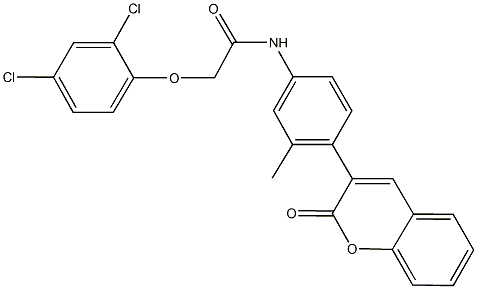 2-(2,4-dichlorophenoxy)-N-[3-methyl-4-(2-oxo-2H-chromen-3-yl)phenyl]acetamide Struktur