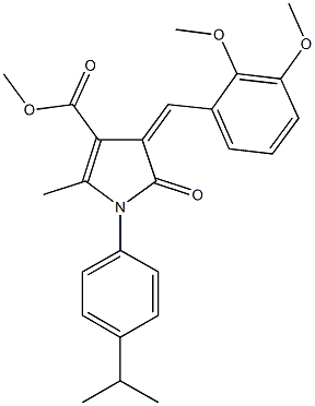 methyl 4-(2,3-dimethoxybenzylidene)-1-(4-isopropylphenyl)-2-methyl-5-oxo-4,5-dihydro-1H-pyrrole-3-carboxylate Struktur