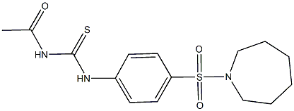 N-acetyl-N'-[4-(1-azepanylsulfonyl)phenyl]thiourea Struktur