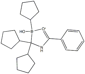 4,4,5-tricyclopentyl-5-hydroxy-2-phenyl-3H,4H-5-borataoxazol-1-ium Struktur