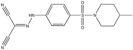 2-({4-[(4-methyl-1-piperidinyl)sulfonyl]phenyl}hydrazono)malononitrile Struktur