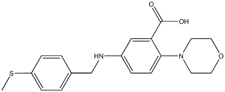 5-{[4-(methylsulfanyl)benzyl]amino}-2-(4-morpholinyl)benzoic acid Struktur