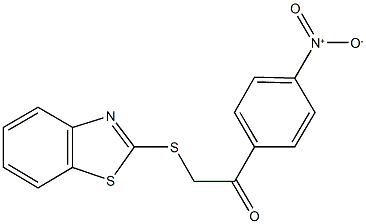 2-(1,3-benzothiazol-2-ylsulfanyl)-1-{4-nitrophenyl}ethanone Struktur