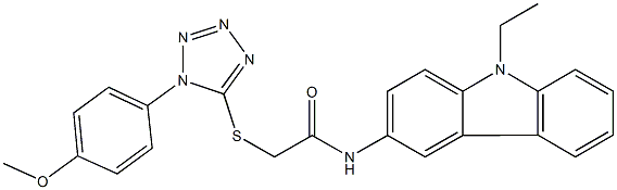 N-(9-ethyl-9H-carbazol-3-yl)-2-{[1-(4-methoxyphenyl)-1H-tetraazol-5-yl]sulfanyl}acetamide Struktur