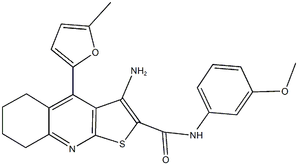 3-amino-N-(3-methoxyphenyl)-4-(5-methyl-2-furyl)-5,6,7,8-tetrahydrothieno[2,3-b]quinoline-2-carboxamide Struktur