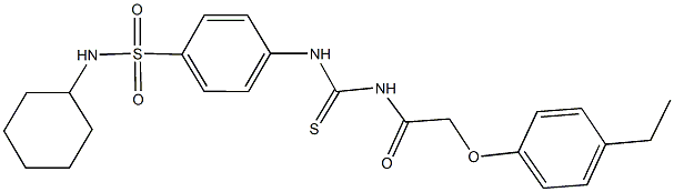 N-cyclohexyl-4-[({[(4-ethylphenoxy)acetyl]amino}carbothioyl)amino]benzenesulfonamide Struktur