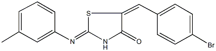 5-(4-bromobenzylidene)-2-[(3-methylphenyl)imino]-1,3-thiazolidin-4-one Struktur