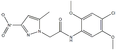 N-(4-chloro-2,5-dimethoxyphenyl)-2-{3-nitro-5-methyl-1H-pyrazol-1-yl}acetamide Struktur