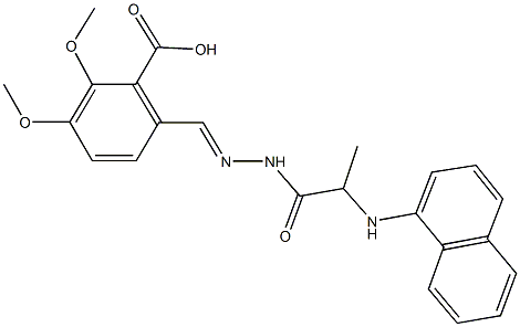 2,3-dimethoxy-6-{2-[2-(1-naphthylamino)propanoyl]carbohydrazonoyl}benzoic acid Struktur