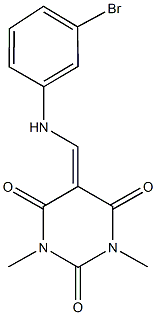 5-[(3-bromoanilino)methylene]-1,3-dimethyl-2,4,6(1H,3H,5H)-pyrimidinetrione Struktur