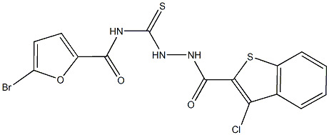 5-bromo-N-({2-[(3-chloro-1-benzothien-2-yl)carbonyl]hydrazino}carbothioyl)-2-furamide Struktur