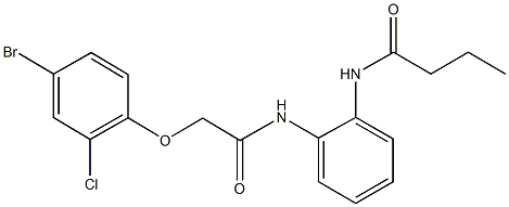 N-(2-{[2-(4-bromo-2-chlorophenoxy)acetyl]amino}phenyl)butanamide Struktur