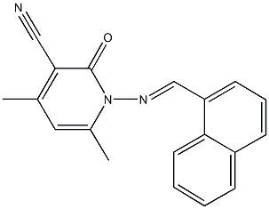 4,6-dimethyl-1-[(1-naphthylmethylene)amino]-2-oxo-1,2-dihydropyridine-3-carbonitrile Struktur