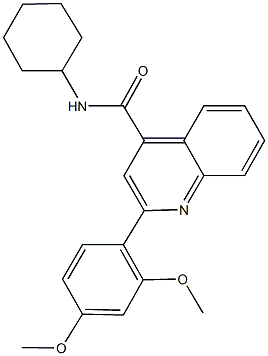 N-cyclohexyl-2-(2,4-dimethoxyphenyl)-4-quinolinecarboxamide Struktur