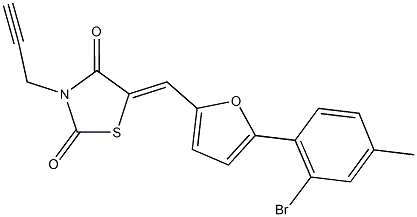 5-{[5-(2-bromo-4-methylphenyl)-2-furyl]methylene}-3-(2-propynyl)-1,3-thiazolidine-2,4-dione Struktur