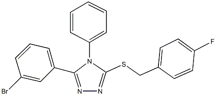 3-(3-bromophenyl)-5-[(4-fluorobenzyl)sulfanyl]-4-phenyl-4H-1,2,4-triazole Struktur