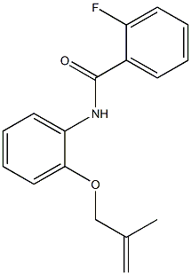 2-fluoro-N-{2-[(2-methyl-2-propenyl)oxy]phenyl}benzamide Struktur