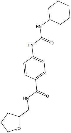 4-{[(cyclohexylamino)carbonyl]amino}-N-(tetrahydro-2-furanylmethyl)benzamide Struktur