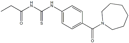 N-[4-(1-azepanylcarbonyl)phenyl]-N'-propionylthiourea Struktur