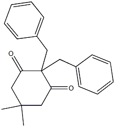 2,2-dibenzyl-5,5-dimethyl-1,3-cyclohexanedione Struktur