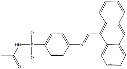 N-acetyl-4-[(9-anthrylmethylene)amino]benzenesulfonamide Struktur