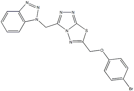 [3-(1H-1,2,3-benzotriazol-1-ylmethyl)[1,2,4]triazolo[3,4-b][1,3,4]thiadiazol-6-yl]methyl 4-bromophenyl ether Struktur