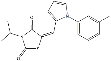 3-isopropyl-5-{[1-(3-methylphenyl)-1H-pyrrol-2-yl]methylene}-1,3-thiazolidine-2,4-dione Struktur