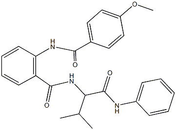 N-[1-(anilinocarbonyl)-2-methylpropyl]-2-[(4-methoxybenzoyl)amino]benzamide Struktur