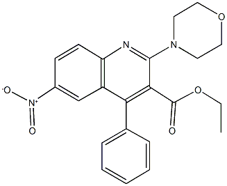 ethyl 6-nitro-2-(4-morpholinyl)-4-phenyl-3-quinolinecarboxylate Struktur