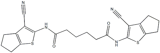 N~1~,N~6~-bis(3-cyano-5,6-dihydro-4H-cyclopenta[b]thien-2-yl)hexanediamide Struktur