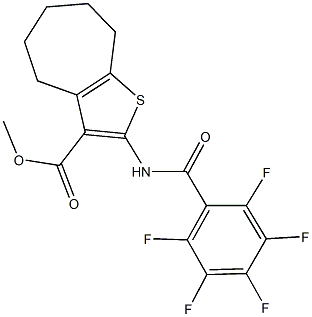 methyl 2-[(2,3,4,5,6-pentafluorobenzoyl)amino]-5,6,7,8-tetrahydro-4H-cyclohepta[b]thiophene-3-carboxylate Struktur