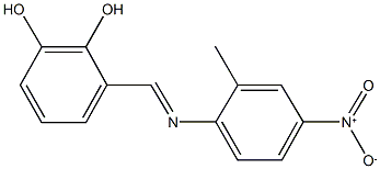 3-[({4-nitro-2-methylphenyl}imino)methyl]-1,2-benzenediol Struktur