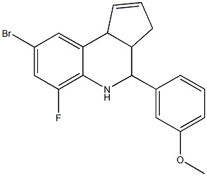 3-(8-bromo-6-fluoro-3a,4,5,9b-tetrahydro-3H-cyclopenta[c]quinolin-4-yl)phenyl methyl ether Struktur