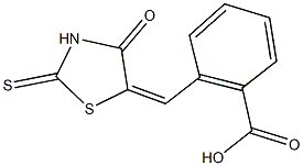 2-[(4-oxo-2-thioxo-1,3-thiazolidin-5-ylidene)methyl]benzoic acid Struktur