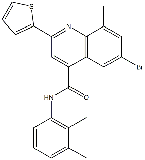 6-bromo-N-(2,3-dimethylphenyl)-8-methyl-2-(2-thienyl)-4-quinolinecarboxamide Struktur