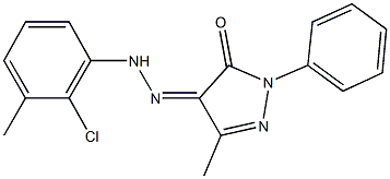 3-methyl-1-phenyl-1H-pyrazole-4,5-dione 4-[(2-chloro-3-methylphenyl)hydrazone] Struktur